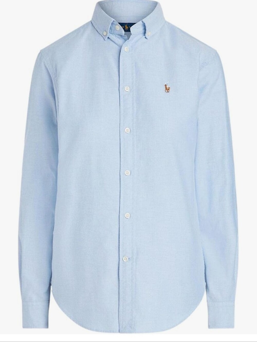 Ralph Lauren Women's Cutsom Fit Long Sleeve Oxford Shirt, Blue, Size Medium